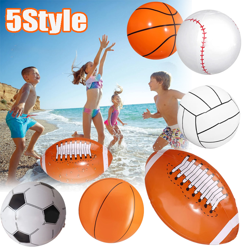 Basketball Arcade Game - ลูกบอลชายหาดพองฟุตบอลเบสบอลรักบี้บาสเกตบอลสระว่ายน้ําพองของเล่นบอลลูนสวัสดีฤดูร้อนกีฬาเด็กของขวัญ Balon