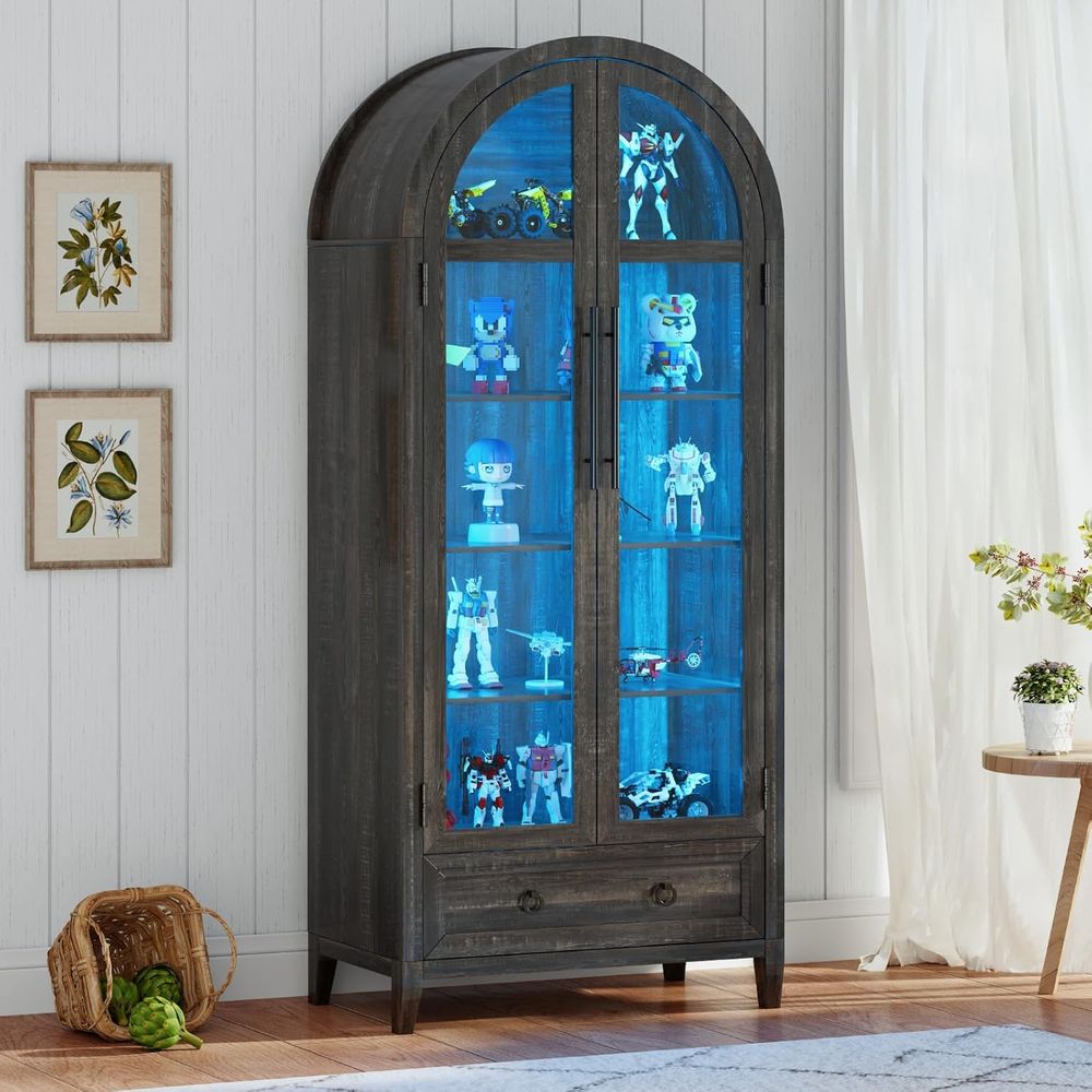ตู้โชว์กระจกโค้ง 73 ช่อง 4 ชั้ - Glass Cabinet Display บทวิจารณ์และราคา