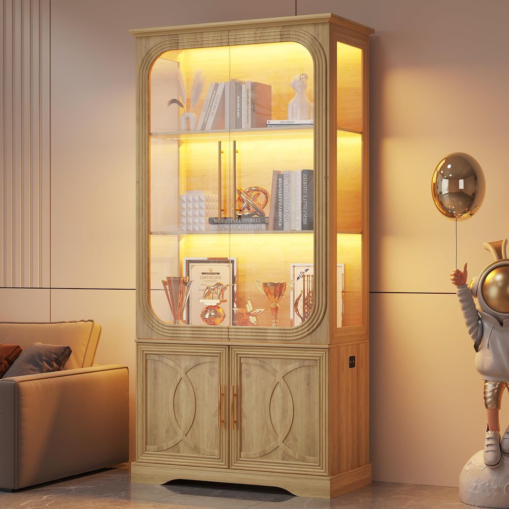 ตู้โชว์กระจกพร้อมชั้นวางของ ตู - Glass Cabinet Display บทวิจารณ์และราคา