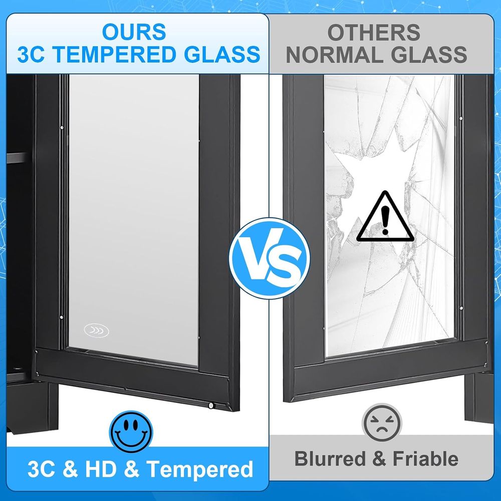 ตู้โชว์กระจกพร้อมกุญแจล็อค, ตู - Glass Cabinet Display บทวิจารณ์และราคา