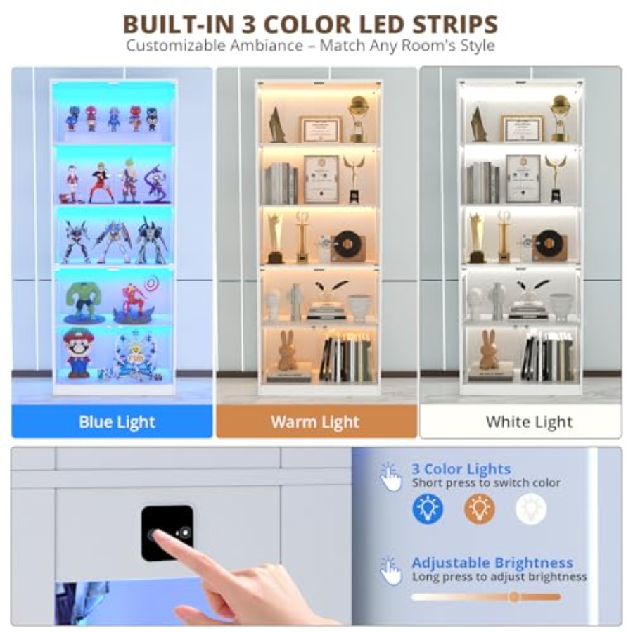 ตู้โชว์ขนาด 80 นิ้วพร้อมประตูก - Glass Cabinet Display บทวิจารณ์และราคา