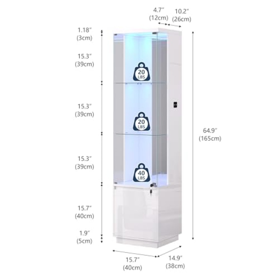 ตู้โชว์มุมสำหรับห้องนั่งเล่น ผ - Glass Cabinet Display บทวิจารณ์และราคา