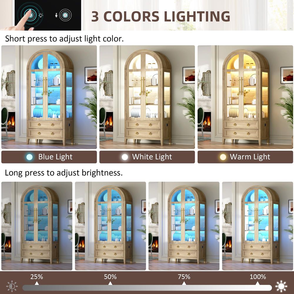 ตู้โชว์ทรงโค้ง 71 ชิ้นพร้อมประ - Glass Cabinet Display บทวิจารณ์และราคา