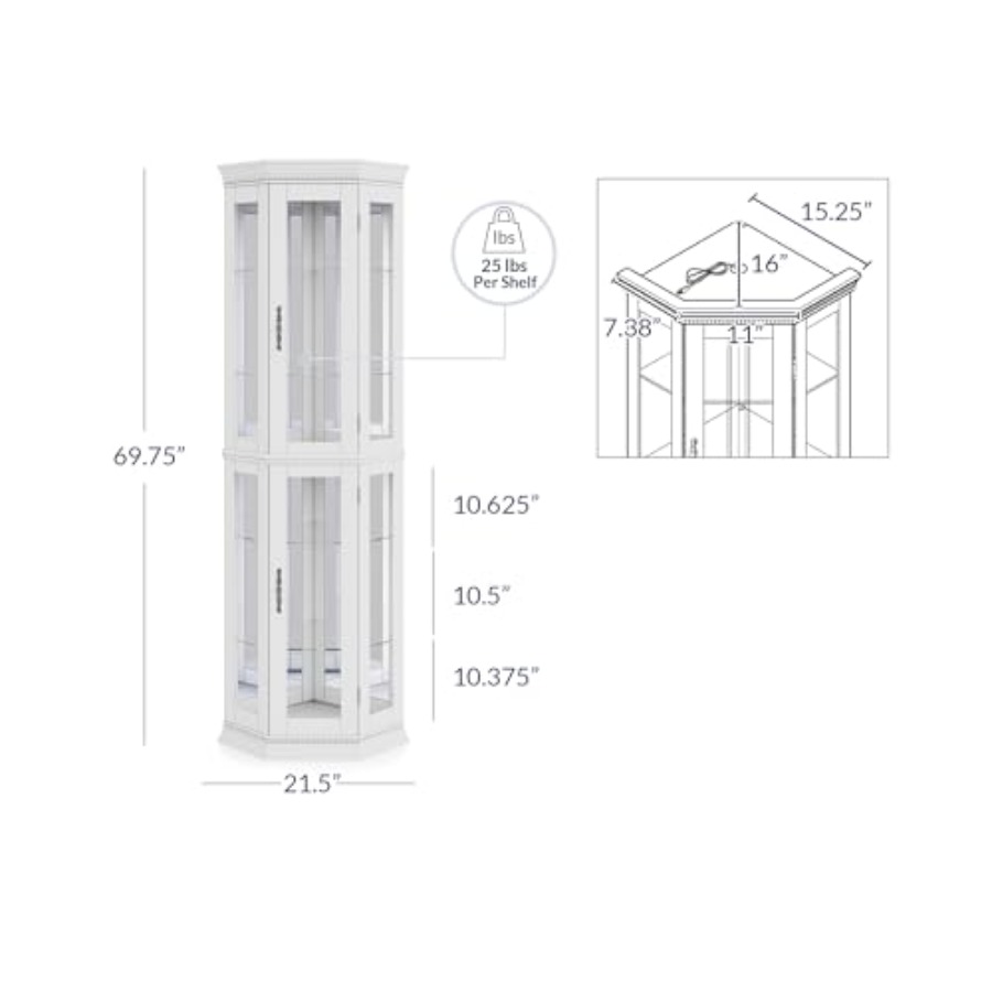 ตู้โชว์กระจก 3 ด้านพร้อมไฟสำหร - Glass Cabinet Display บทวิจารณ์และราคา