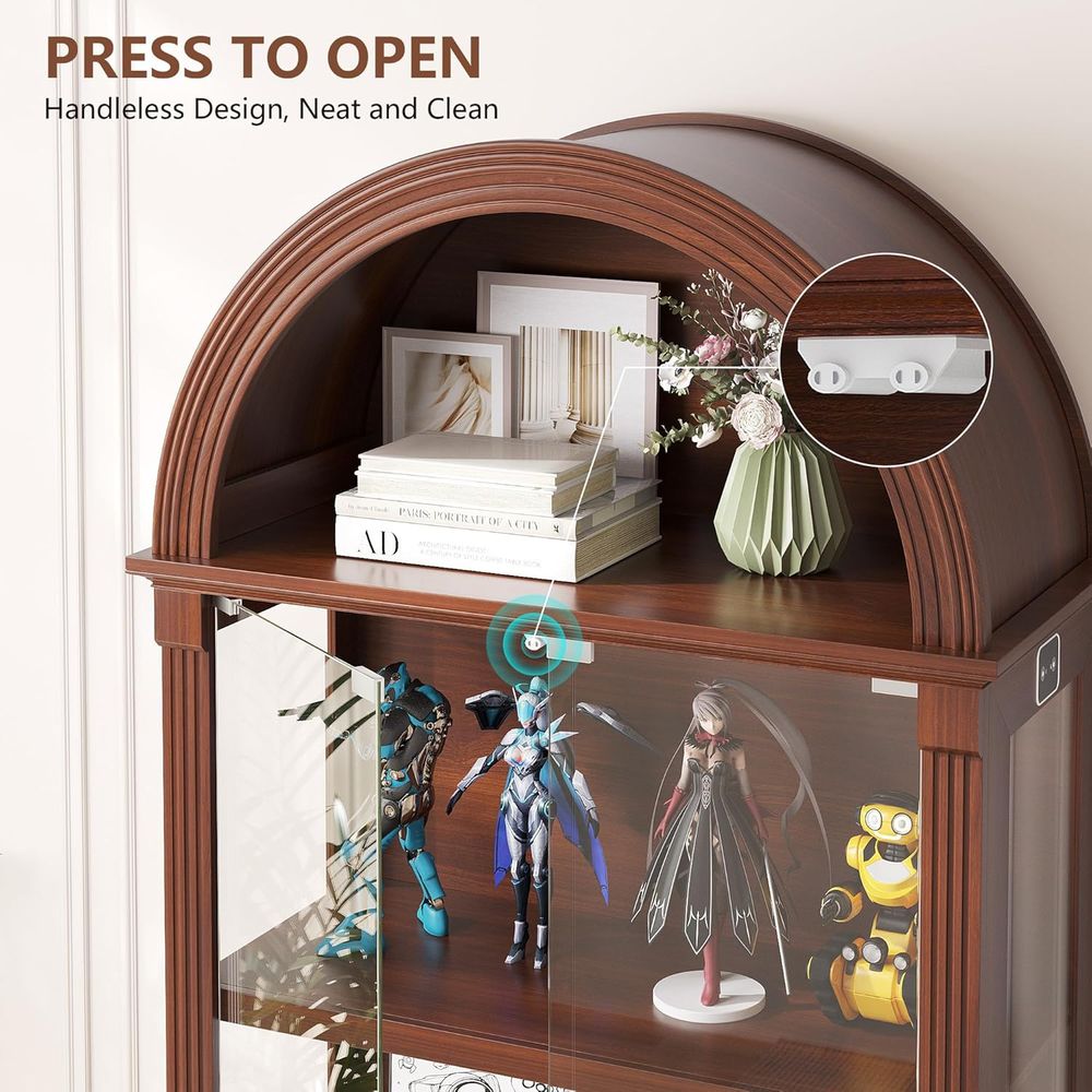 ตู้โชว์พร้อมบานกระจกและไฟ LED  - Glass Cabinet Display บทวิจารณ์และราคา