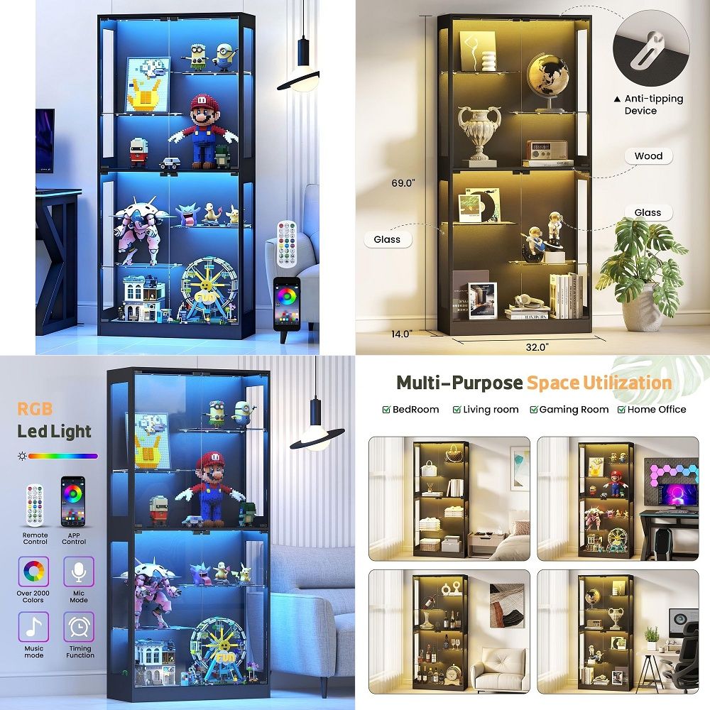 ตู้โชว์กระจกบานเลื่อน 69 นิ้ว  - Glass Cabinet Display บทวิจารณ์และราคา