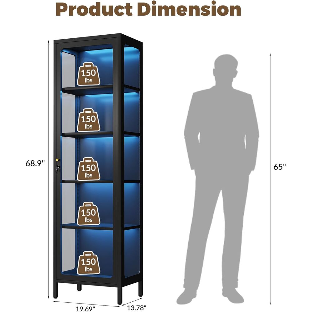 ตู้โชว์กระจก 69 ช่อง พร้อมกุญแ - Glass Cabinet Display บทวิจารณ์และราคา