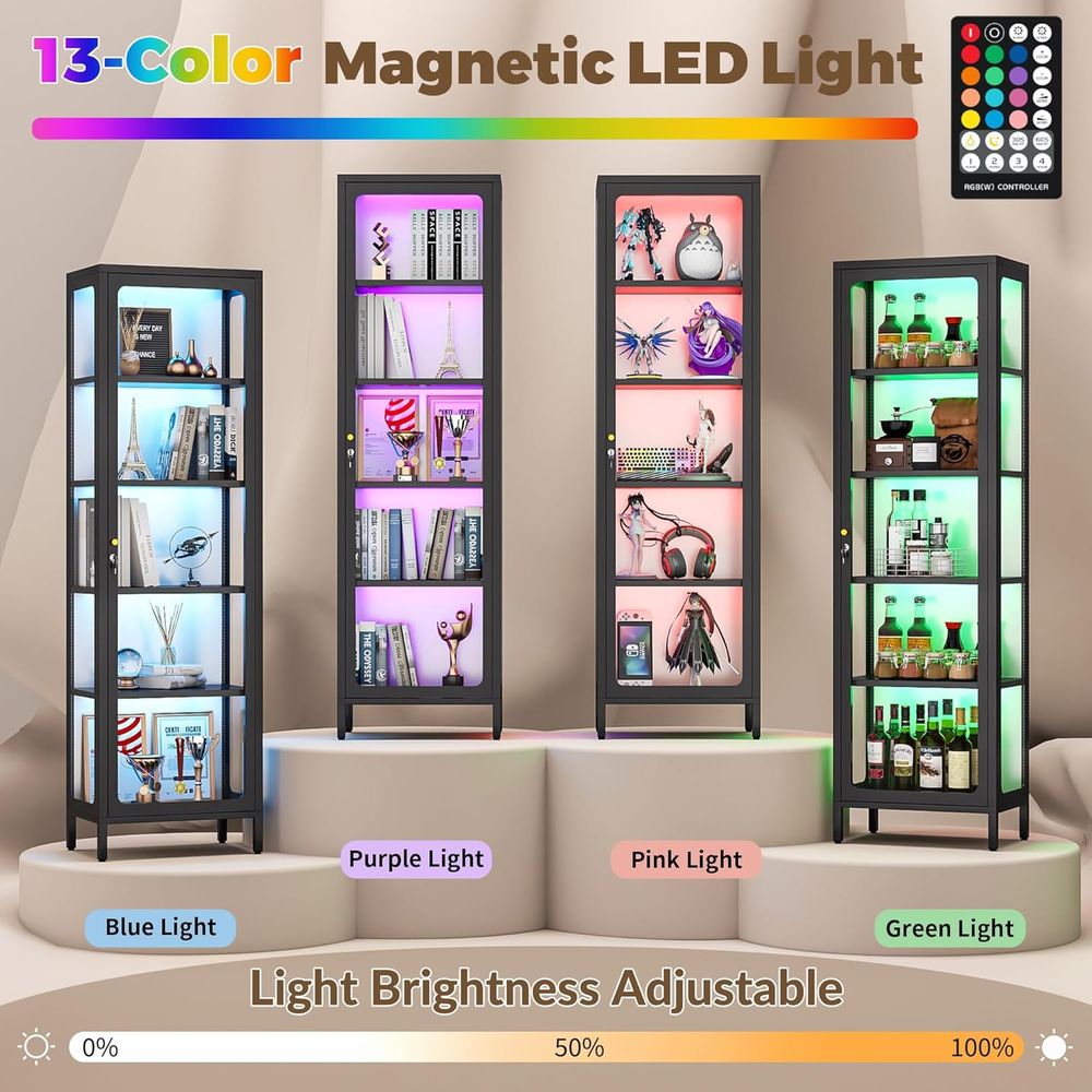 ตู้โชว์กระจก 69 ช่อง พร้อมกุญแ - Glass Cabinet Display บทวิจารณ์และราคา